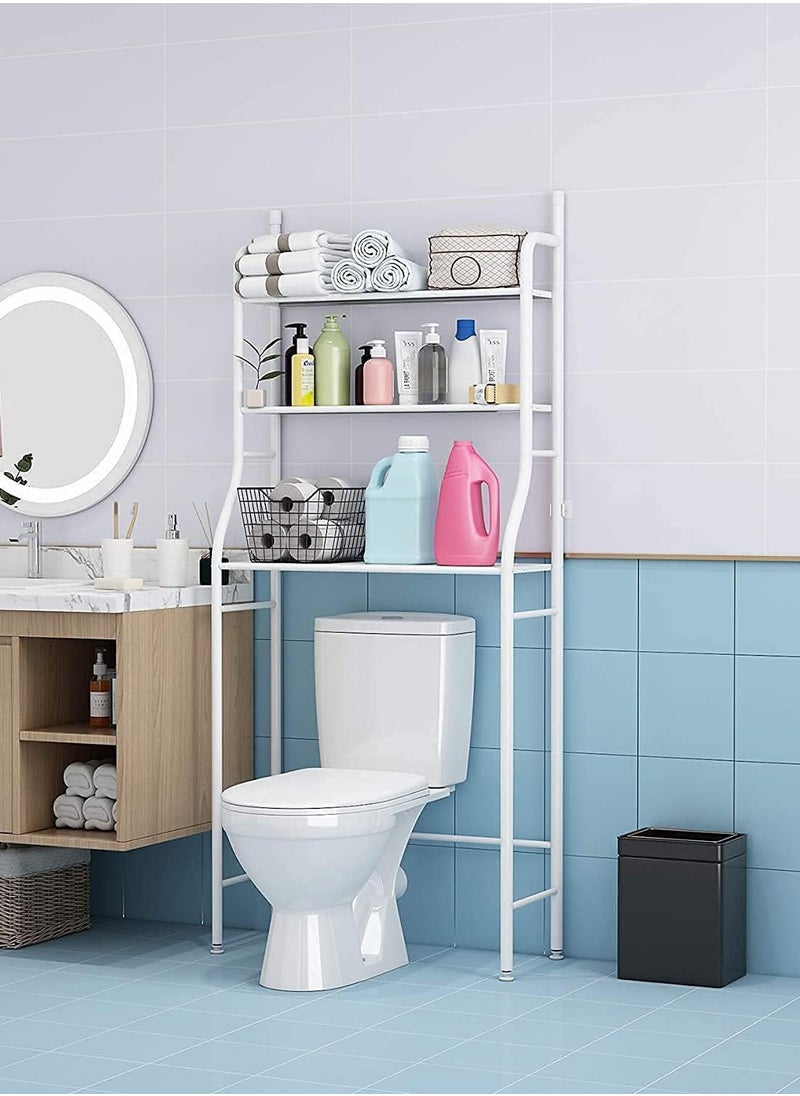 3 Tier Stainless Steel Toilet Cabinet Rack White