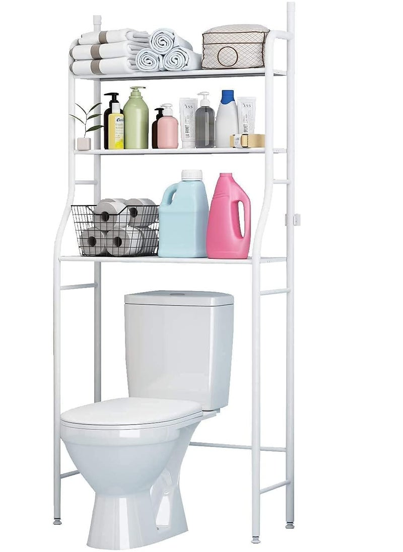 3 Tier Stainless Steel Toilet Cabinet Rack White