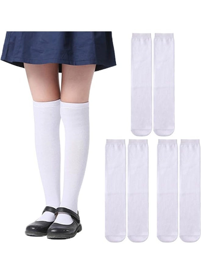 3-12 Years Old Girls Knee High Socks Kids Cute Funny Animal Pattern Long Boot Socks 6 Pairs - Image 1