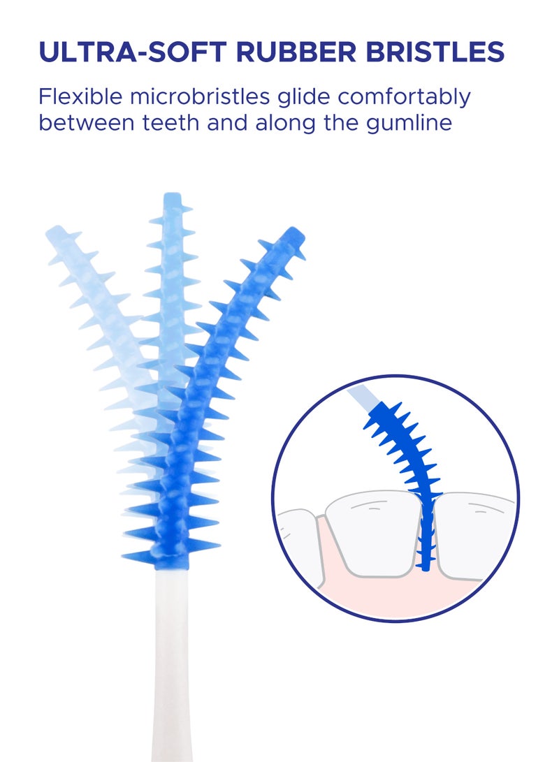 PESITRO Double-Care Toothpick | Interdental Brush | Dual-Ended Design with Soft Rubber Microbrush and Precision Pick | Ergonomic Non-Slip Handle | Latex-Free, Reusable (Large) - Image 4