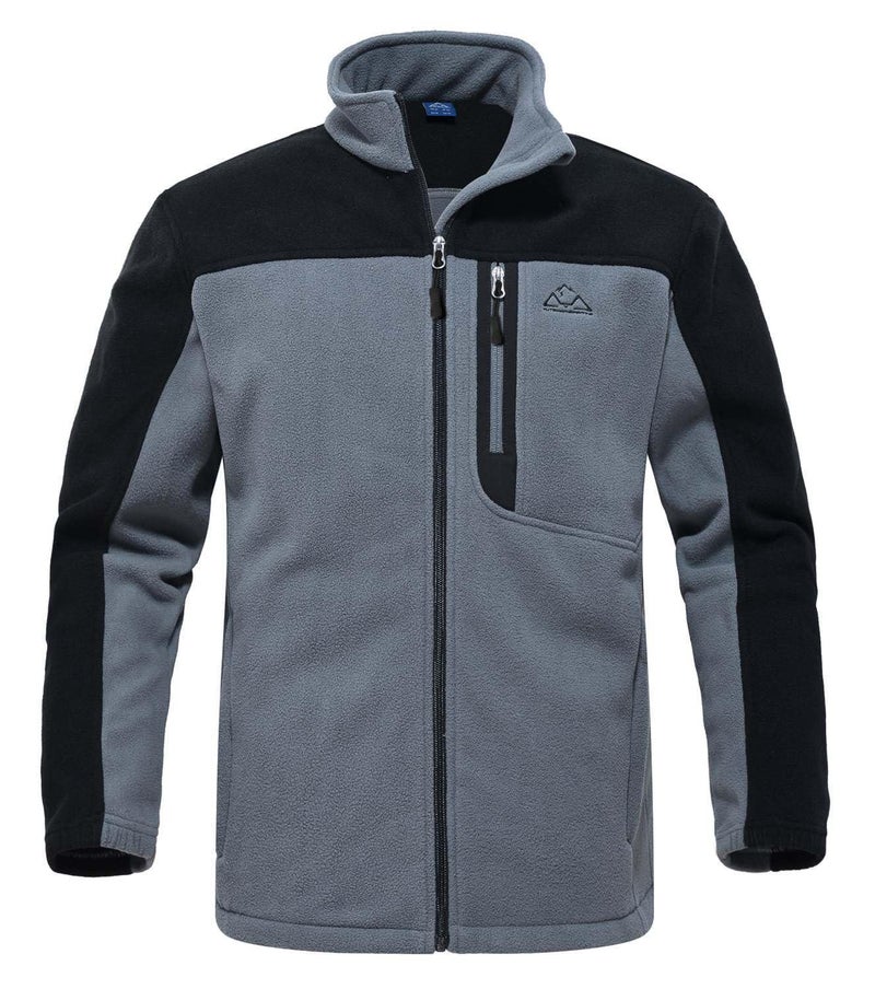 Rdruko Men's Polar Fleece Jackets Zip Up Lightweight Casual Winter Coats(Medium Grey, US L) - Image 1