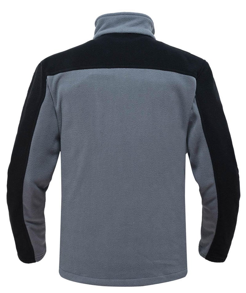 Rdruko Men's Polar Fleece Jackets Zip Up Lightweight Casual Winter Coats(Medium Grey, US L) - Image 3