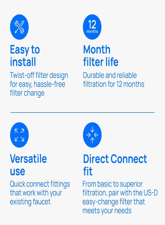 Culligan US-DC3 Under Sink Water Filter System, Direct Connect, Premium Lead Filtration, Removes 99% Lead, Chlorine, Taste & Odor, 4,750-Gal, 12-Month Cartridge, 1.5 GPM - Image 5