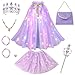 Meland Princess Dress Up for Girls Light Up Princess Cape with Crown Tutu Dress Up Clothes for Halloween Role Play Girl Toys for 3 4 5 6 7 8 Years Old - Image 3