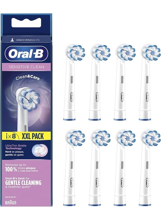 Oral-B Sensitive Clean Replacement Brush Heads x 8 Original Refill for Electric Toothbrush, White, 200 Gram - Image 2