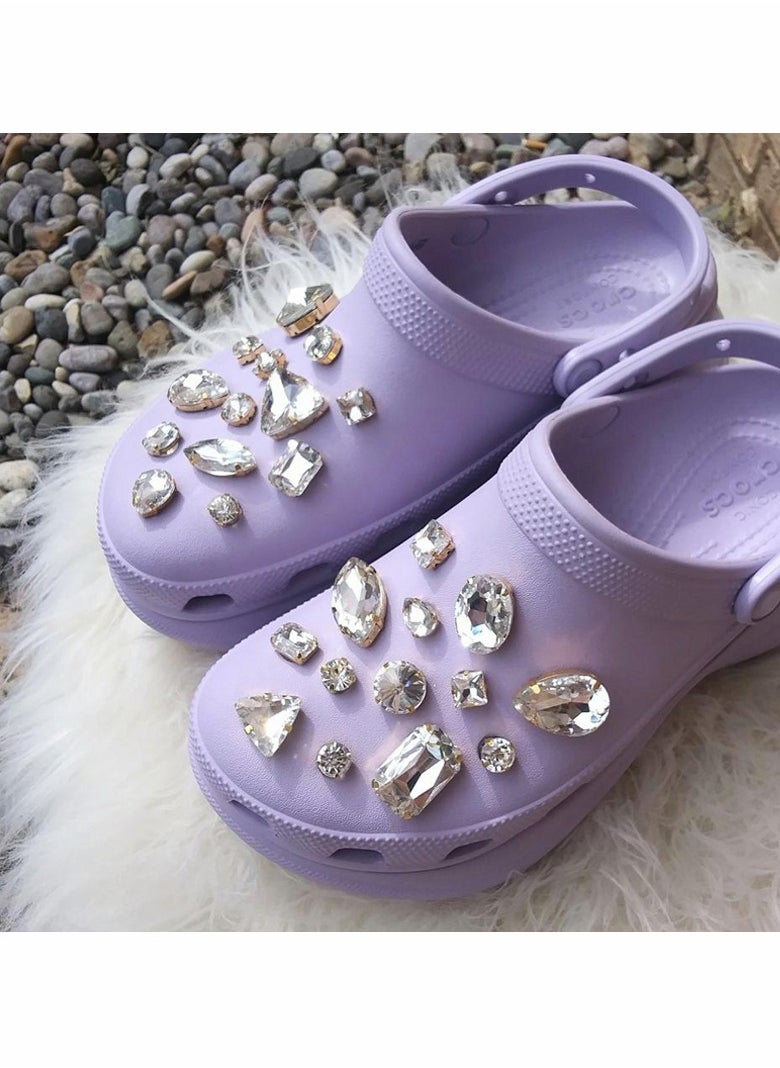 Excefore Shoe Charms for Crocs, Rhinestone Croc Accessories Decoration for Crocs Shoes, Crystal Diamond Sparkly Charms for Women Girl Party of Birthday Gifts 20 Pcs  - Image 2