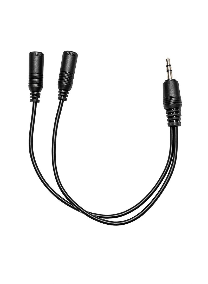 Generic Y Shape Audio Splitter Cable – 3.5mm Male to 2 Female Adapter  - Image 1