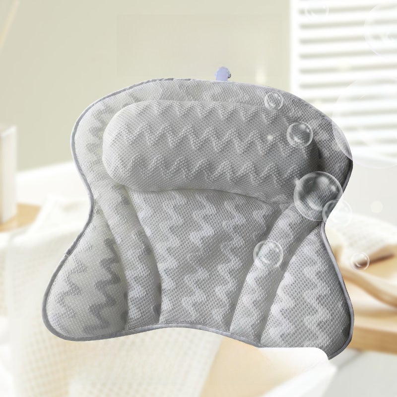 Ready Stock Bathtub Pillow Cushion Headrest Cross-Border Supply Hotel Hot Spring Spa Massage White Bathtub Pillow(Grey, 42*44*7) - Image 2