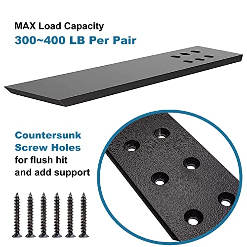 WINKER Countertop Support Bracket 4 Pack 14" Lx 2.5" W Hidden Black Knee Wall Support Countertop Bracket 3/8" Thick Heavy Duty for Quartz/Granite/Wood/Concret Countertops Screws Included - Image 3