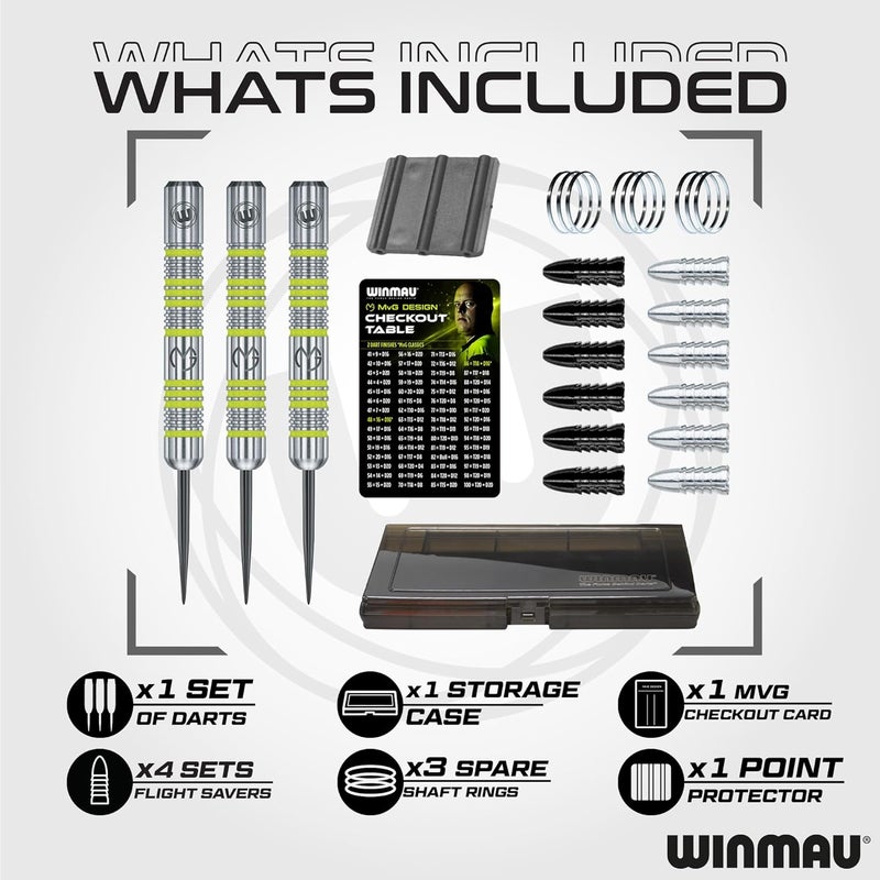 WINMAU MvG Steeltip Gift Set - 50 Piece Dart Set - Image 2