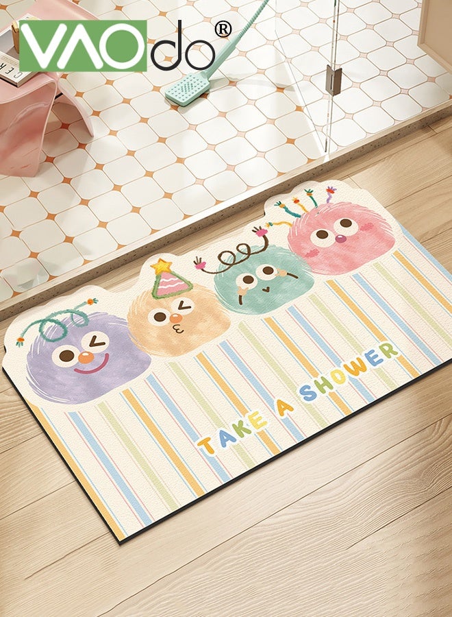 VAOdo Irregular Bath Mat, Cartoon Shape Bathroom Rug, Non-Slip Soft Shower Rug, Rapid Water Absorption Shower Mat, Washable Absorbent Bathroom Mat for Living Room Bedroom Bathroom Office 50*80CM - Image 1