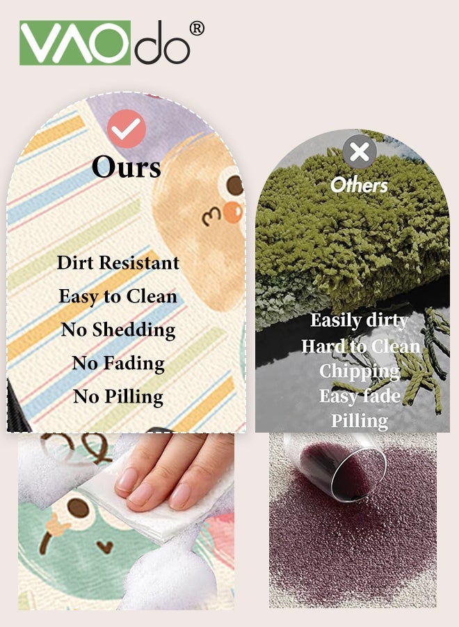 VAOdo Irregular Bath Mat, Cartoon Shape Bathroom Rug, Non-Slip Soft Shower Rug, Rapid Water Absorption Shower Mat, Washable Absorbent Bathroom Mat for Living Room Bedroom Bathroom Office 50*80CM - Image 3
