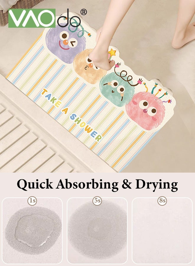 VAOdo Irregular Bath Mat, Cartoon Shape Bathroom Rug, Non-Slip Soft Shower Rug, Rapid Water Absorption Shower Mat, Washable Absorbent Bathroom Mat for Living Room Bedroom Bathroom Office 50*80CM - Image 5