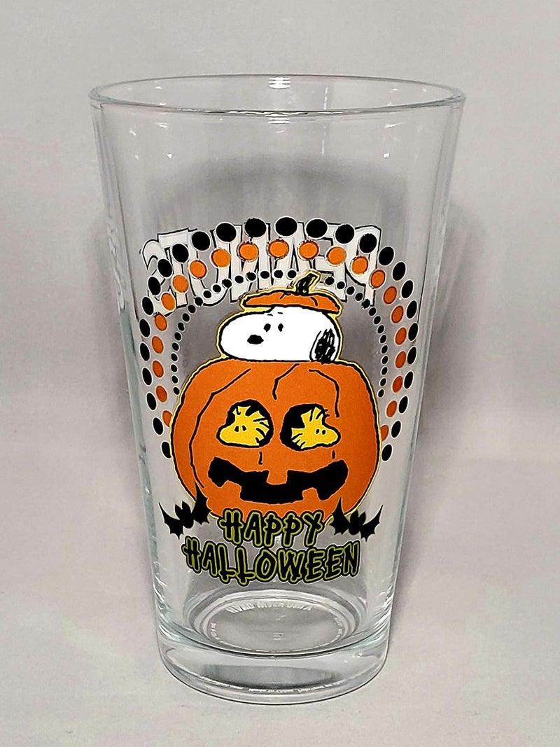 ICUP Peanuts Spooky Halloween Pumpkin Fun 4 Pc Pint Glass Set - Image 3