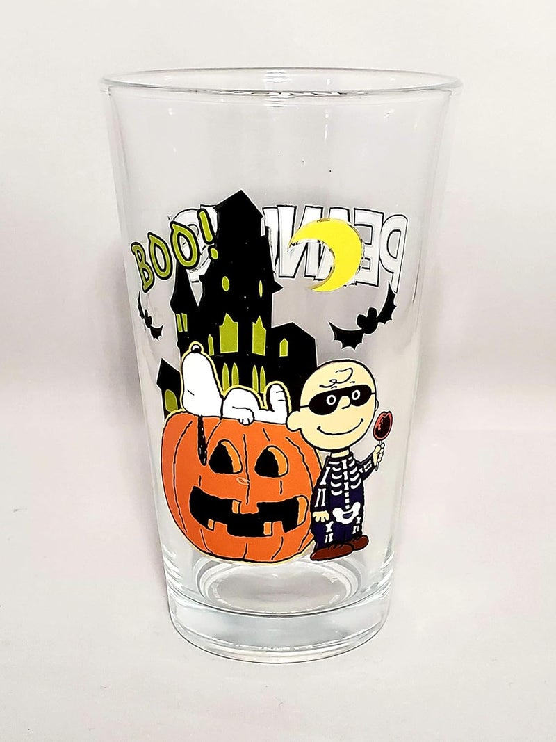 ICUP Peanuts Spooky Halloween Pumpkin Fun 4 Pc Pint Glass Set - Image 4