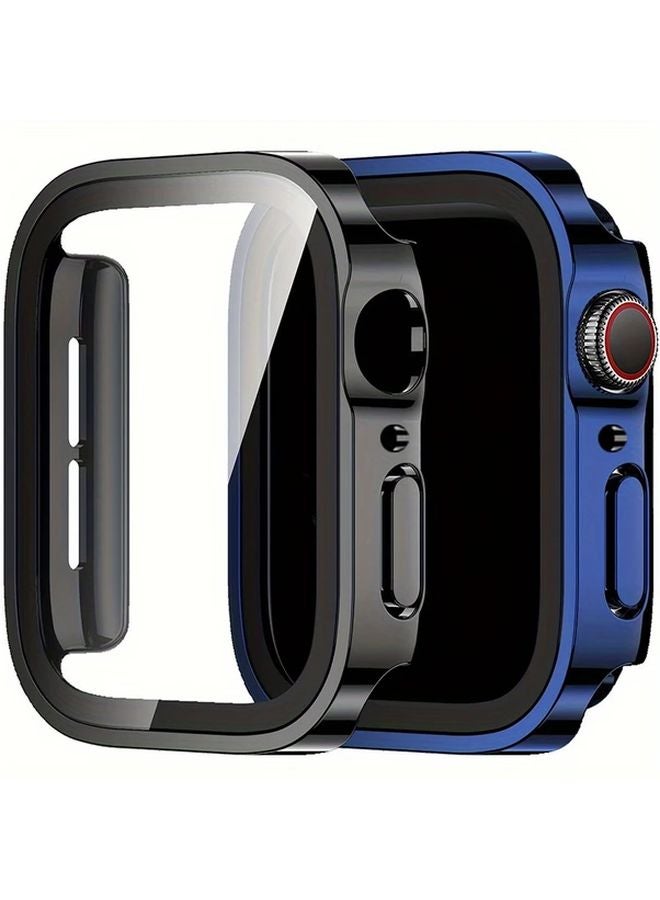 Black Transparent Hard PC Case with Tempered Glass Screen Protector for Apple Watch Series 10 9 8 7 6 5 4 SE 42mm 46mm 45mm 41mm 44mm 40mm - Image 2