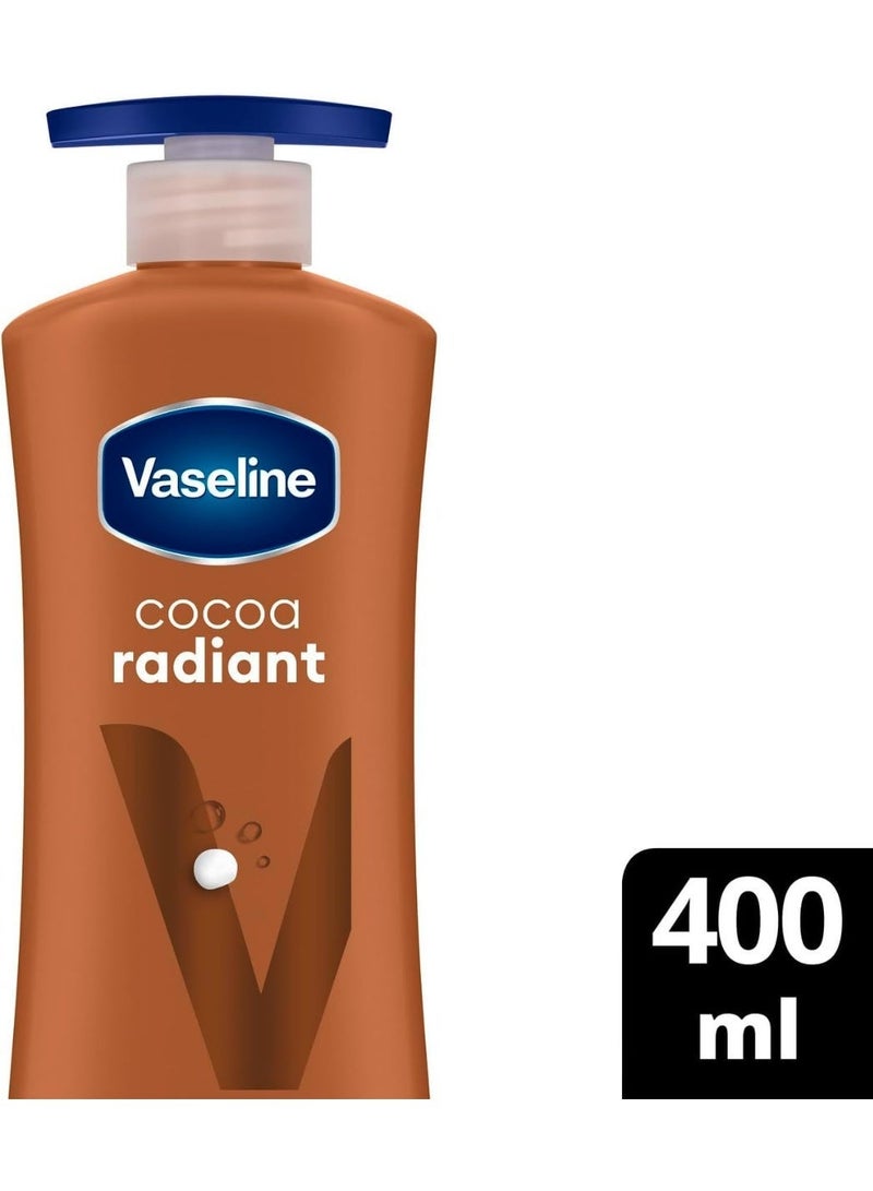 Vaseline Lotion intensive care cocoa radiant made with 100% pure cocoa butter for a natural glow 400ML - Image 3