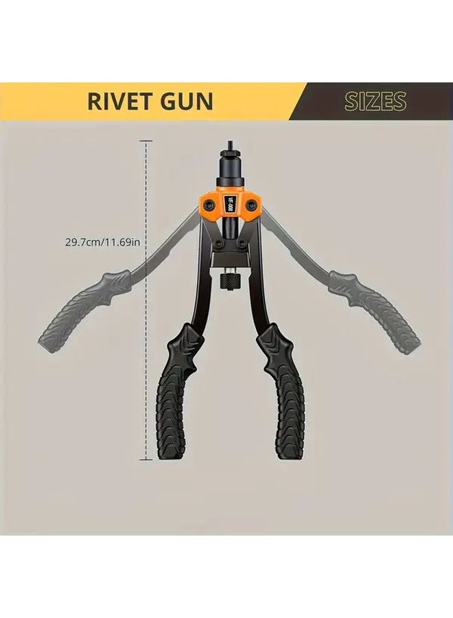 مجموعة مسدس برشام الجوز 6 منابر 55 قطعة برشام الجوز مقاسات M3 M4 M5 M6 M8 M10 مسدس برشام يدوي احترافي - Image 5