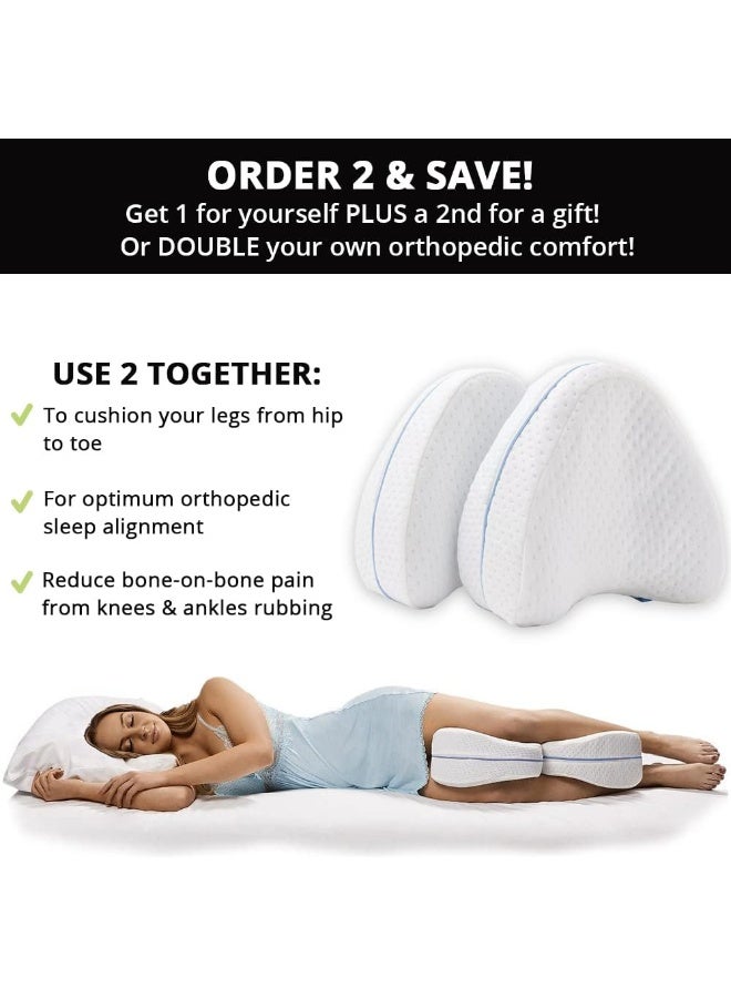 Contour Legacy Leg  Knee Foam Support Pillow for Side Sleepers Soothing Relief for Back HIPS Knees Joints Nerves  Muscles - Image 3