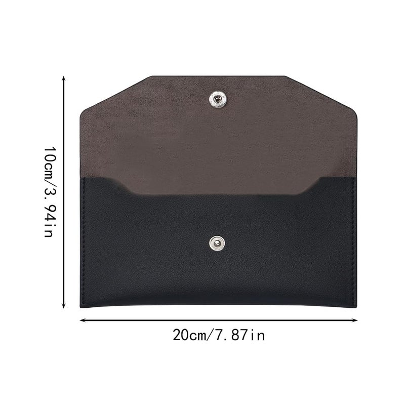 TRKETK 3 Pieces Reusable Cash Envelope Wallet Retro Envelopes Leather Wallet 20 x 10 cm Genuine Leather Handbag Organizer (3 Colours) - Image 2