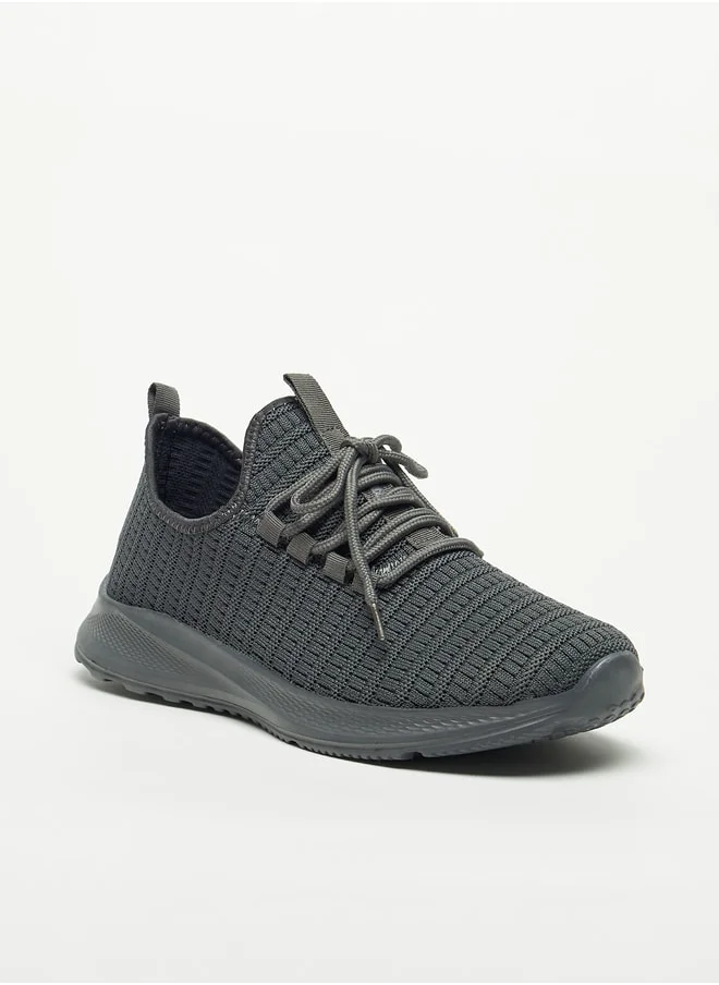 Oaklan by Shoexpress Mesh Textured Shoes with Lace-Up Closure