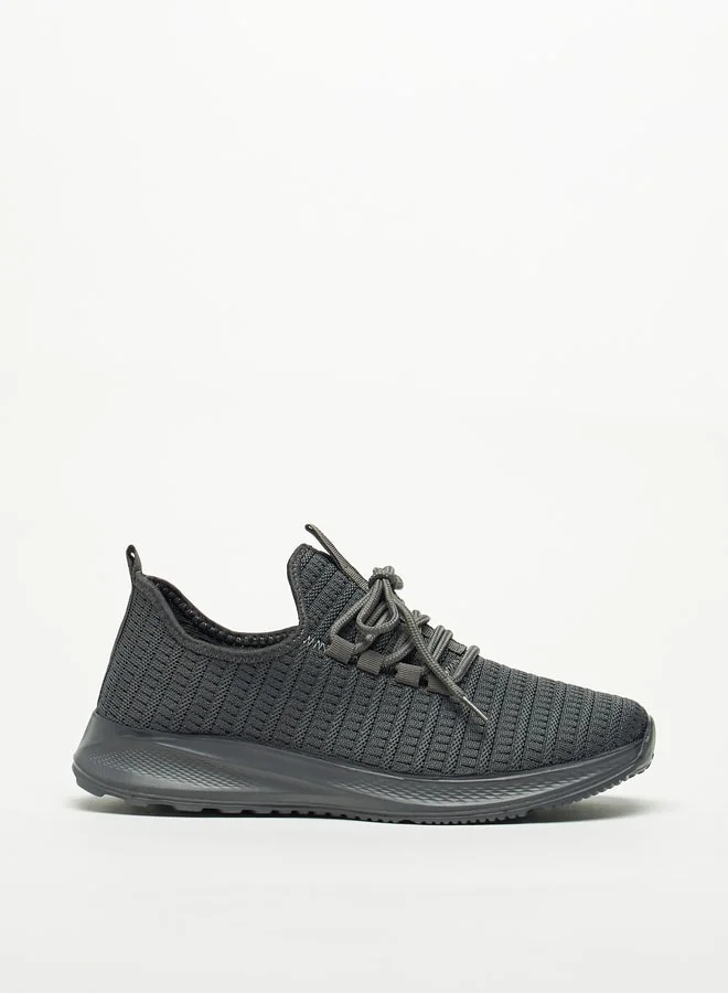 Oaklan by Shoexpress Mesh Textured Shoes with Lace-Up Closure