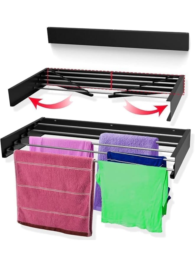 N.S STEEL NS Folding Clothes Drying Rack Wall Mounted Magic Retractable Drying Rack 30kg Capacity Length with Wall Mold and Long Screwdriver - Image 2