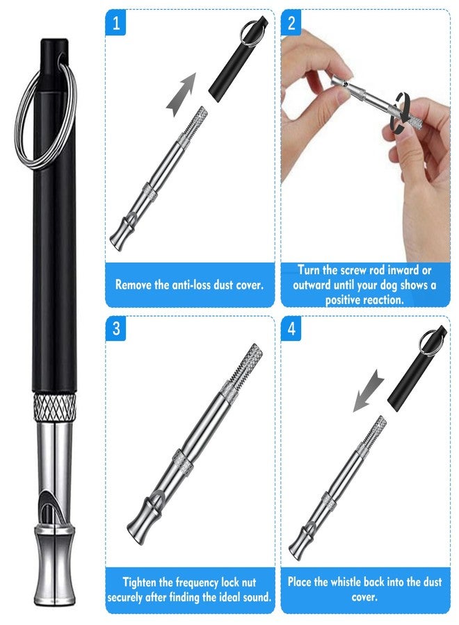 CdbC Dog Whistle - 2Pack Dog Whistle to Stop Barking Neighbor's Dog, Adjustable Ultrasonic Silent Dog Whistle,Helpful for Training Recall (Black with Lanyard) - Image 3