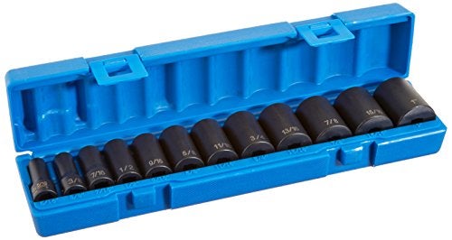 Grey Pneumatic 1213SD 38 Drive 12Piece SemiDeep Standard Socket Set