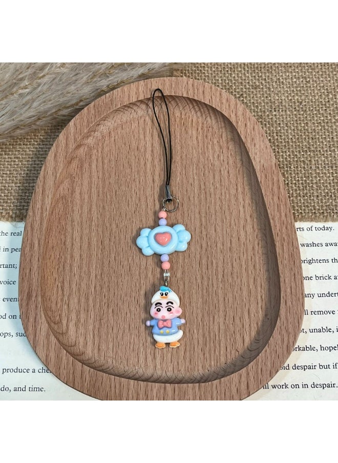 NIBEMINENT Phone Charm/ Chain Strap for Women Girls，Fuzzy Monster Cell Phone Case Lanyard Wrist Strap 