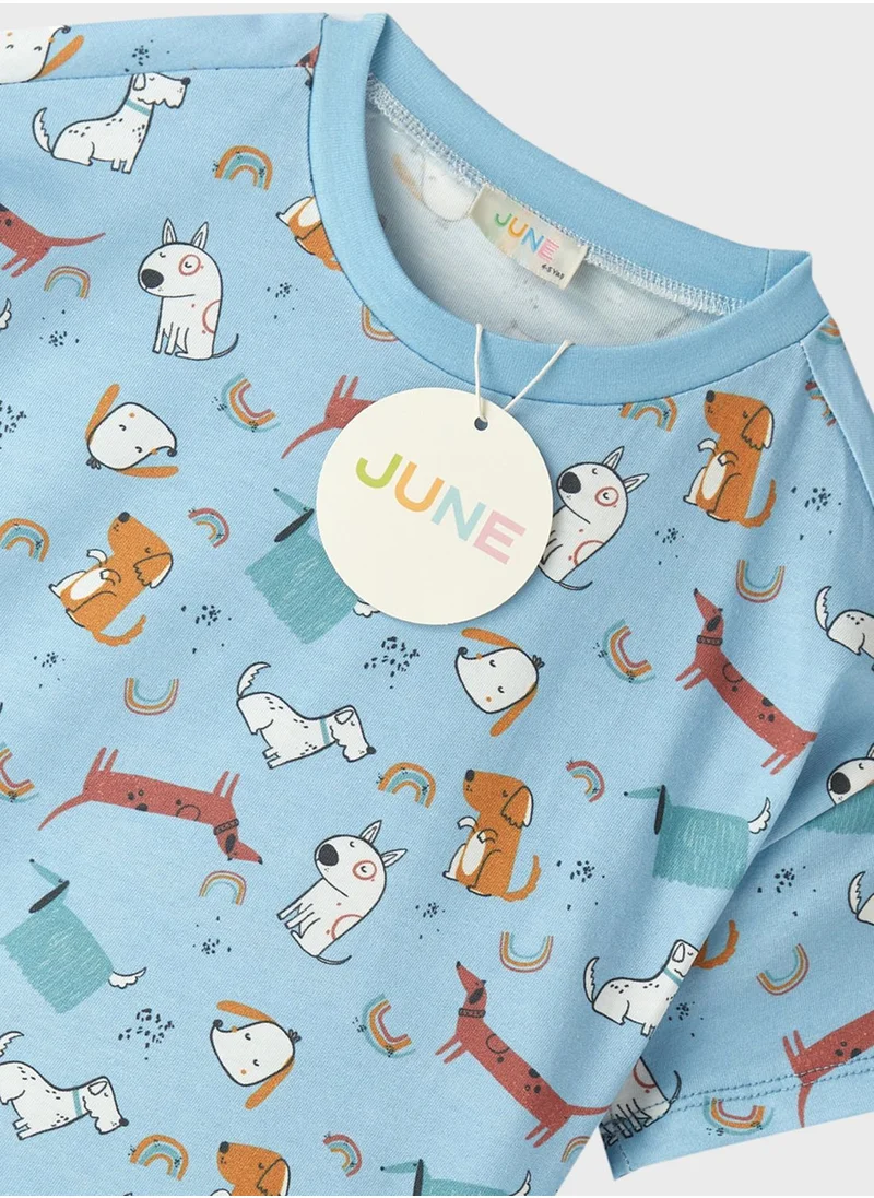 جون Kids Crew Neck T-Shirt And Shorts Set