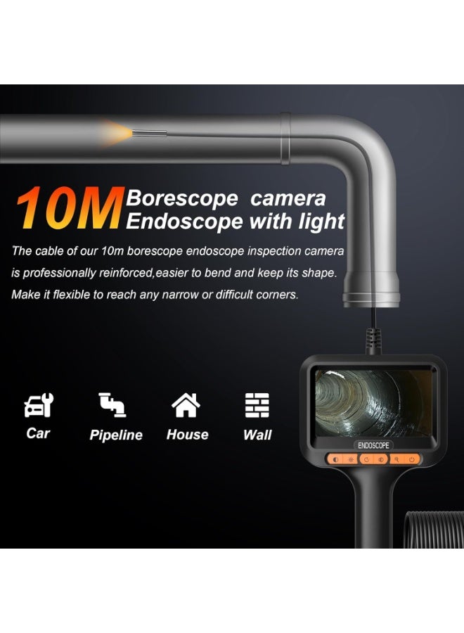 BlueFire 10M Industrial Endoscope Camera with 4.3” IPS HD Screen, 1920P Ultra-Clear Inspection Camera with 8 LED Lights, IP67 Waterproof 8mm Tube, 2600mAh Rechargeable Battery – Flexible Snake Camera for Automotive, Pipe, Wall, and Machinery Inspection | Portable Handheld Borescope for Professional & Home Use | 3-Mode Image Filter, High-Definition Sensor & Long Cable for Deep Reach | Durable, Ergonomic, and Easy-to-Use Endoscope with Real-Time Video Display - Image 3