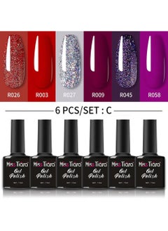 MissTiara Gel Nail Polish, Nail glue,6-Piece UV and LED Gel Nail Polish Set Multicolour Long Lasting Nail Gel Polish DIY nail art at home  - Image 2