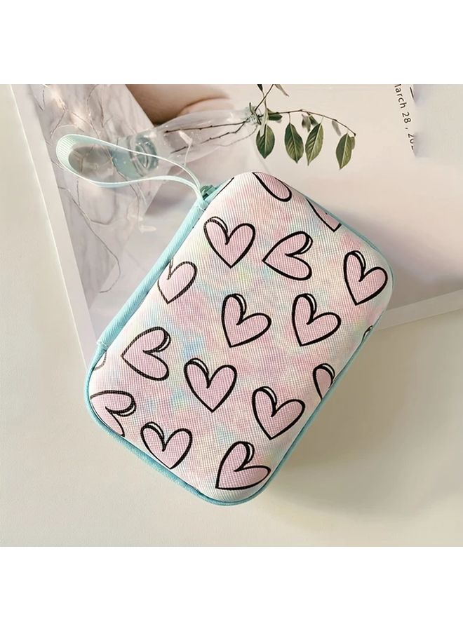 Pink Heart EVA Storage Case Multi Compartment Organizer for USB Drives Cables Hard Drives - Image 4