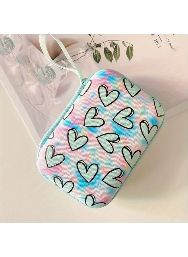 Pink Heart EVA Storage Case Multi Compartment Organizer for USB Drives Cables Hard Drives - Image 5
