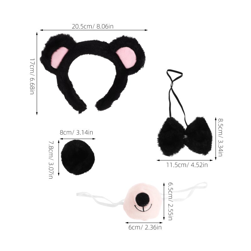 1 Set Ears Headband Cute Animal Ears Hairband For Party Cosplay Fun Bear Ears Headband Adorable Bear Ears Headband For Women - Image 2