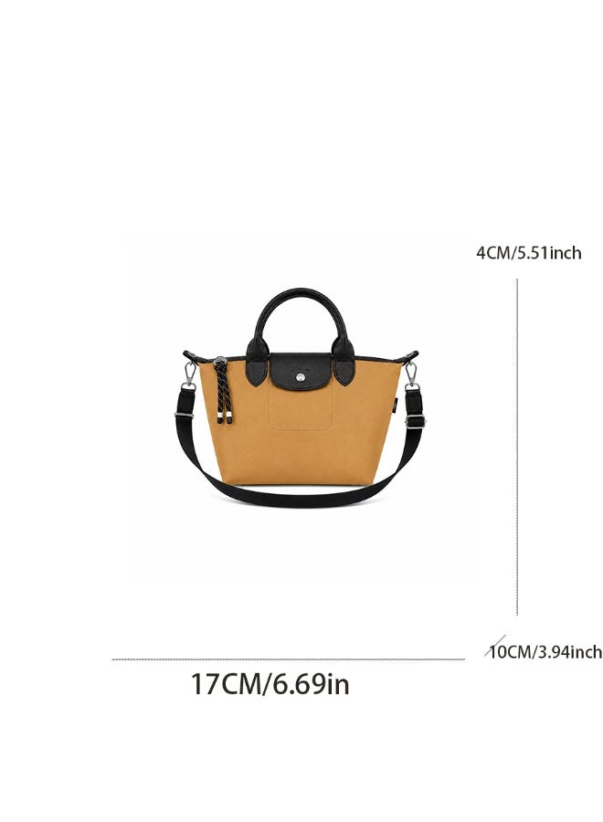 Longchamp Energy Series Mini Tote Bag with Detachable Strap, Warm Mustard Yellow, Waterproof - Image 3