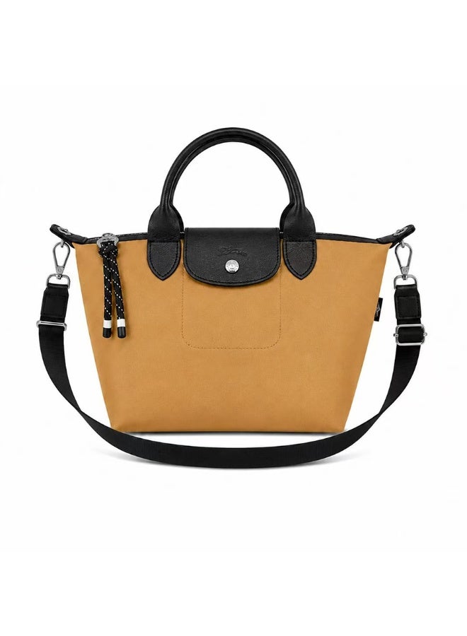 Longchamp Energy Series Mini Tote Bag with Detachable Strap, Warm Mustard Yellow, Waterproof - Image 1
