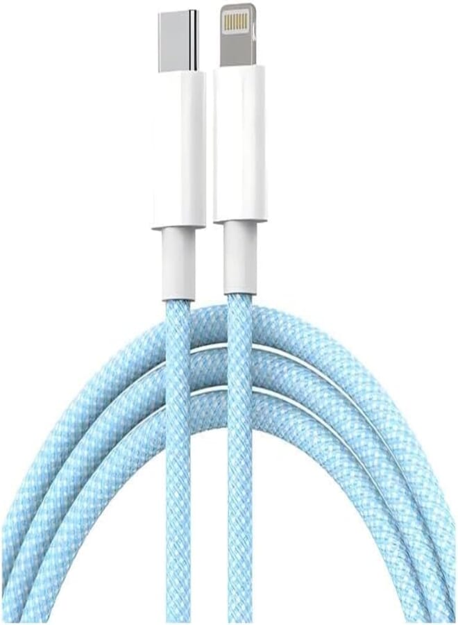 L'AVVENTO USB-C To Lightning Cable New Woven 1.2M - Blue