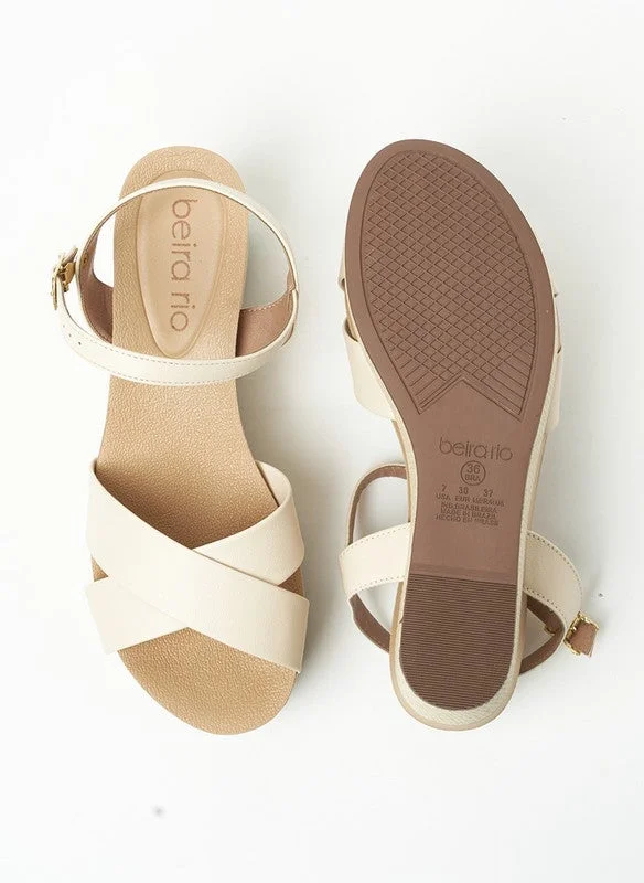 Beira Rio  Beira Rio Ladies Wedge Sandals Cream | Made In Brazil for Women | Best Price UAE