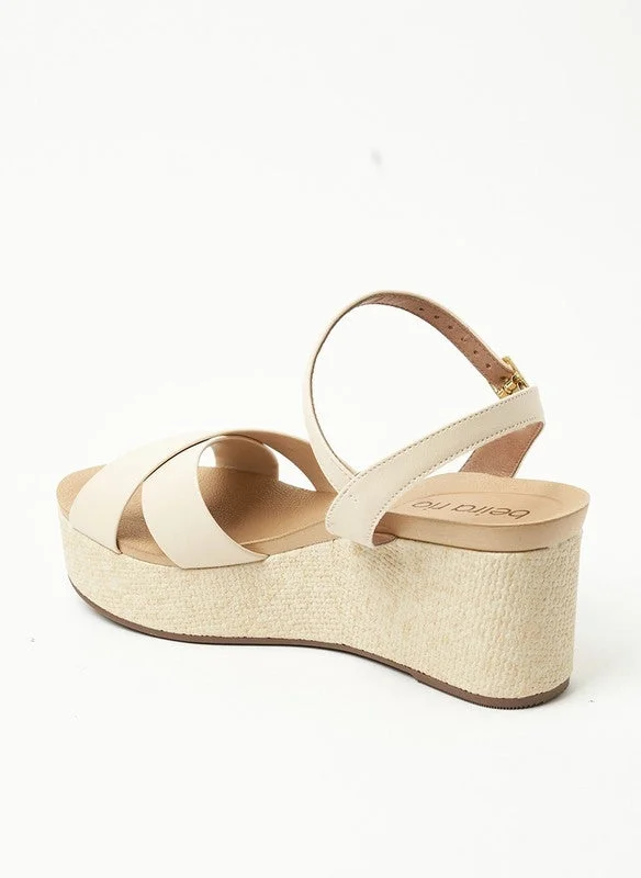 Beira Rio  Beira Rio Ladies Wedge Sandals Cream | Made In Brazil for Women | Best Price UAE