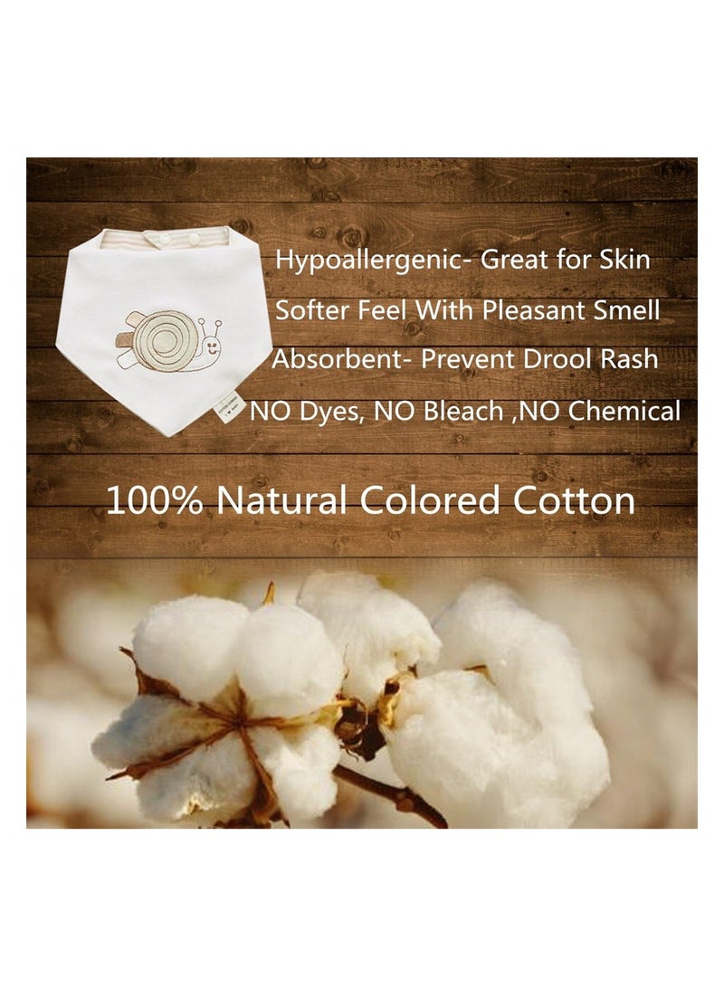 Excefore بيبي بامبرز ٤ عبوات بامبرز باندانا ١٠٠٪ قطن عضوي فائقة الامتصاص بامبرز ناعمة لافراز اللعاب بامبرز تنفسية لبيبي باندانا للأولاد والبنات، ألوان سادة - Image 4
