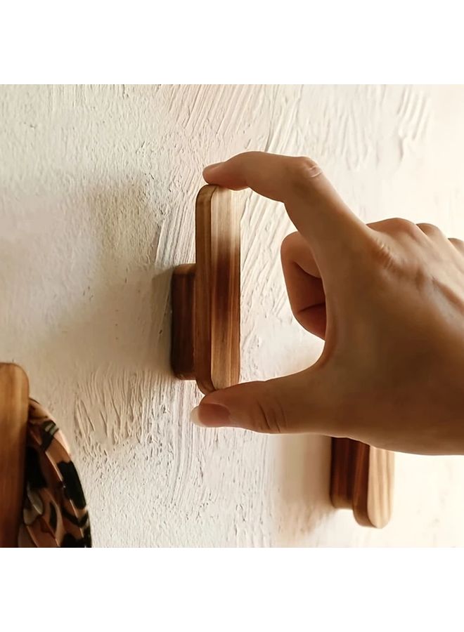 1pc Rustic Wooden Wall Hooks Handcrafted Coat Hangers For Doorway Bedroom Bathroom Home Decor Organizer - Image 4