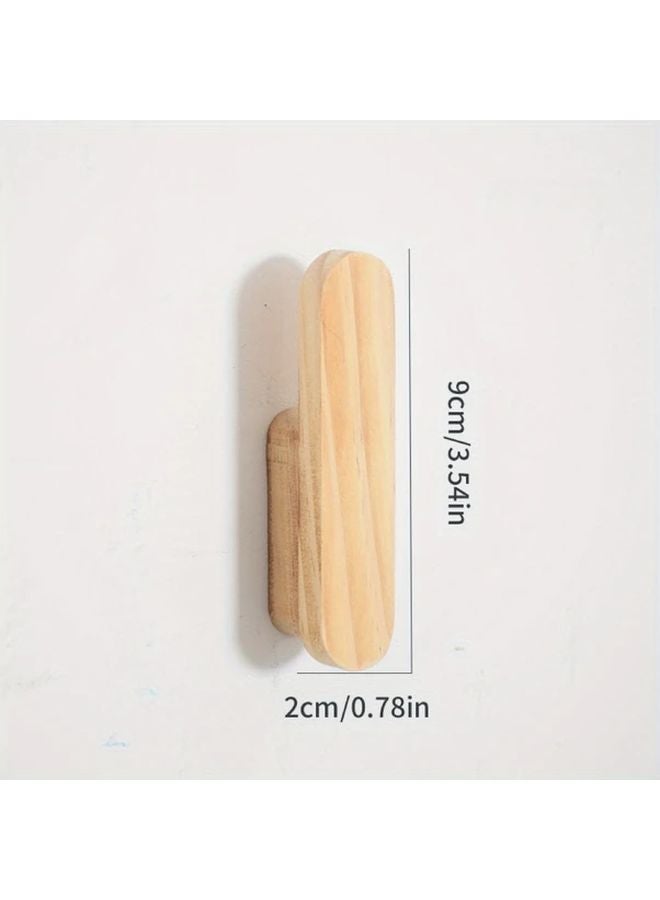 1pc Rustic Wooden Wall Hooks Handcrafted Coat Hangers For Doorway Bedroom Bathroom Home Decor Organizer - Image 5