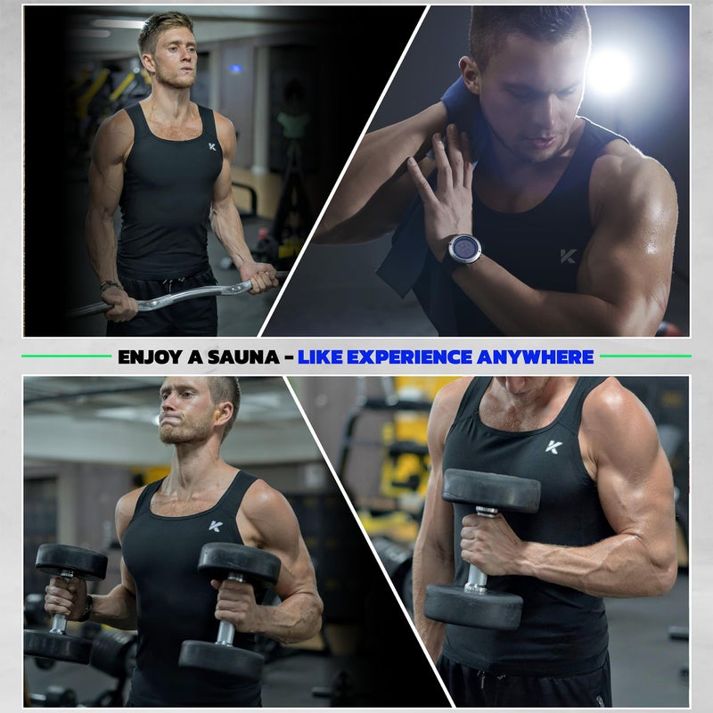 Kewlioo Men's Heat Trapping Pullover Sweat Enhancing Vest - Sauna Suit Shirt Compression Vest Shapewear Top for Gym Exercise (Multicolor, XX-Large-3X-Large) - Image 4