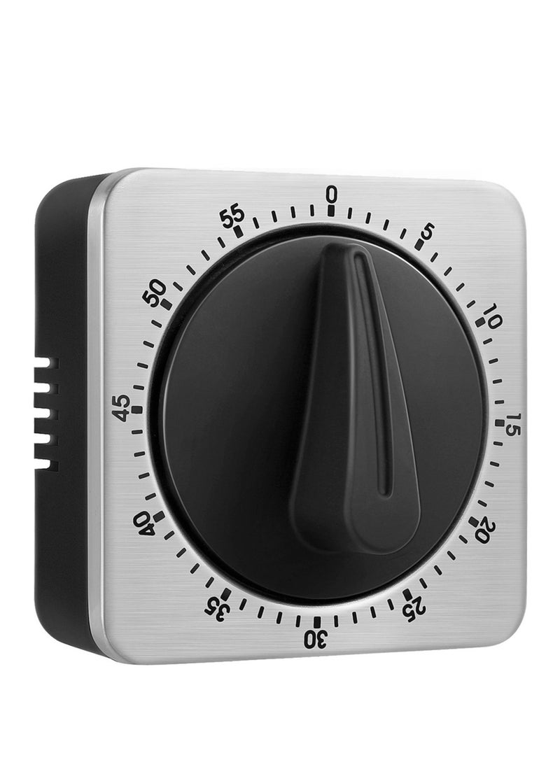 SYOSI Timer Kitchen Timer 60 Minute Timing with 80dB Alarm Sound Magnetic Countdown Timer Home Baking Cooking Steaming Manual Timer Stainless Steel Face Mechanical Timer New Timer  - Image 1