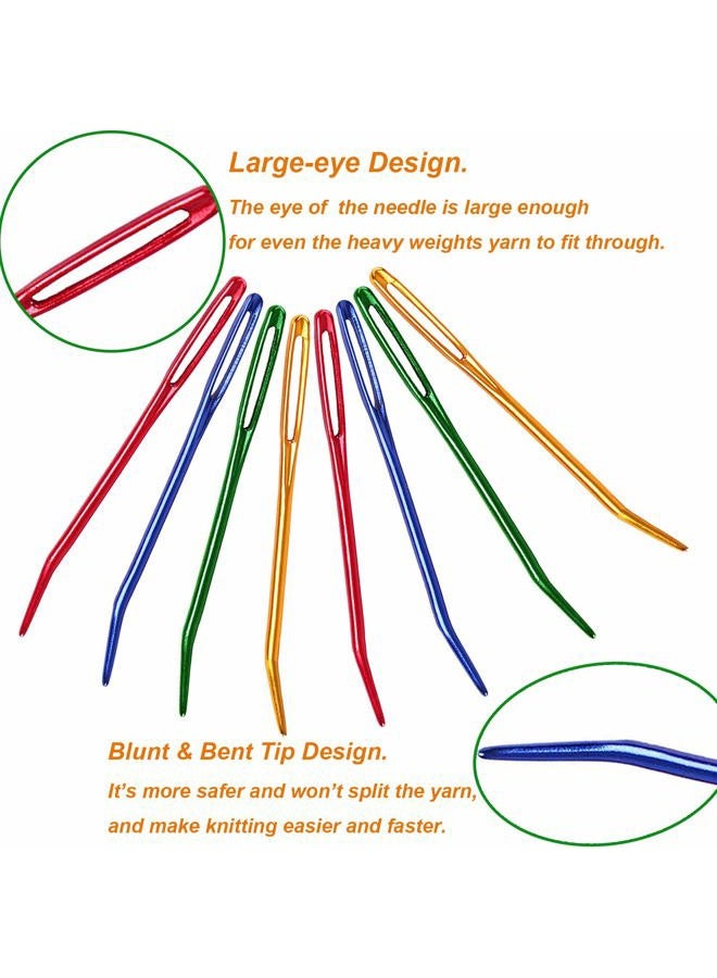 Y-Axis 24 Pcs Assorted Yarn Needles Bent Tapestry Needle Weaving Needle Darning Needles with Storage Box + Knitting Stitch Counter + Needle Threader - Image 3
