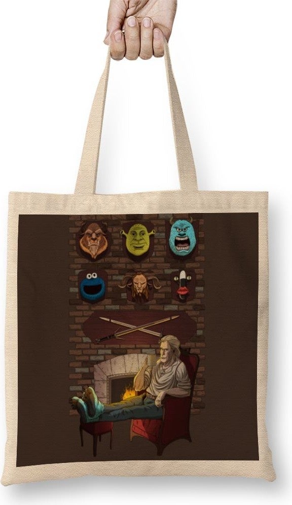 Baskı Dükkanı Print Shop Witcher Even Witchers Rest Cloth Bag Long Handle
