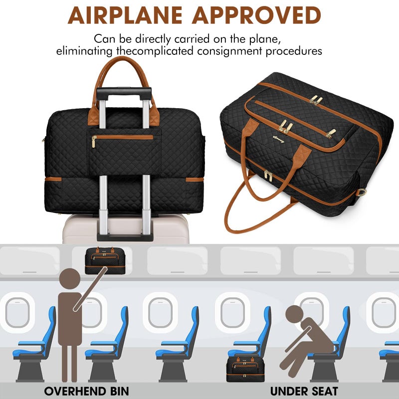 LUOCIP Travel Duffle Bag Weekender for Women - 38L Carry-On Overnight Personal Item Bag with Shoe Compartment & Wet Pocket Weekend Tote Bags with Toiletry Hospital Bags for Labor and Delivery - Image 5
