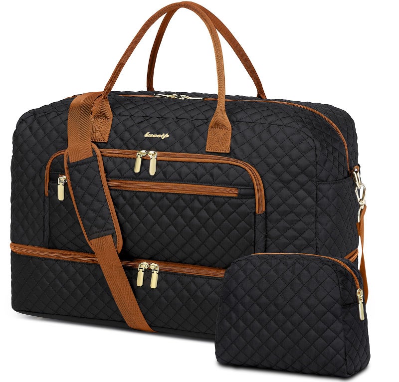 LUOCIP Travel Duffle Bag Weekender for Women - 38L Carry-On Overnight Personal Item Bag with Shoe Compartment & Wet Pocket Weekend Tote Bags with Toiletry Hospital Bags for Labor and Delivery - Image 1